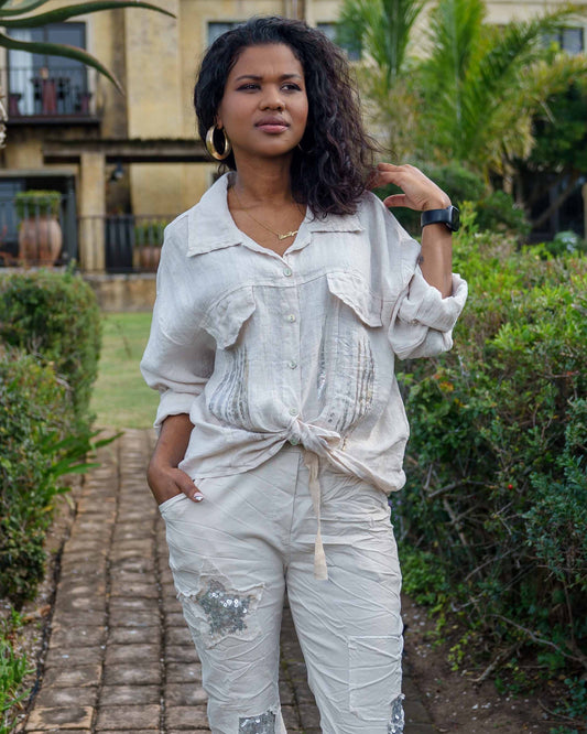 Linen Bliss Jacket | Beige