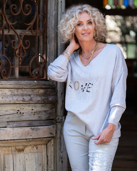 Love Notes Knit | Silver Grey