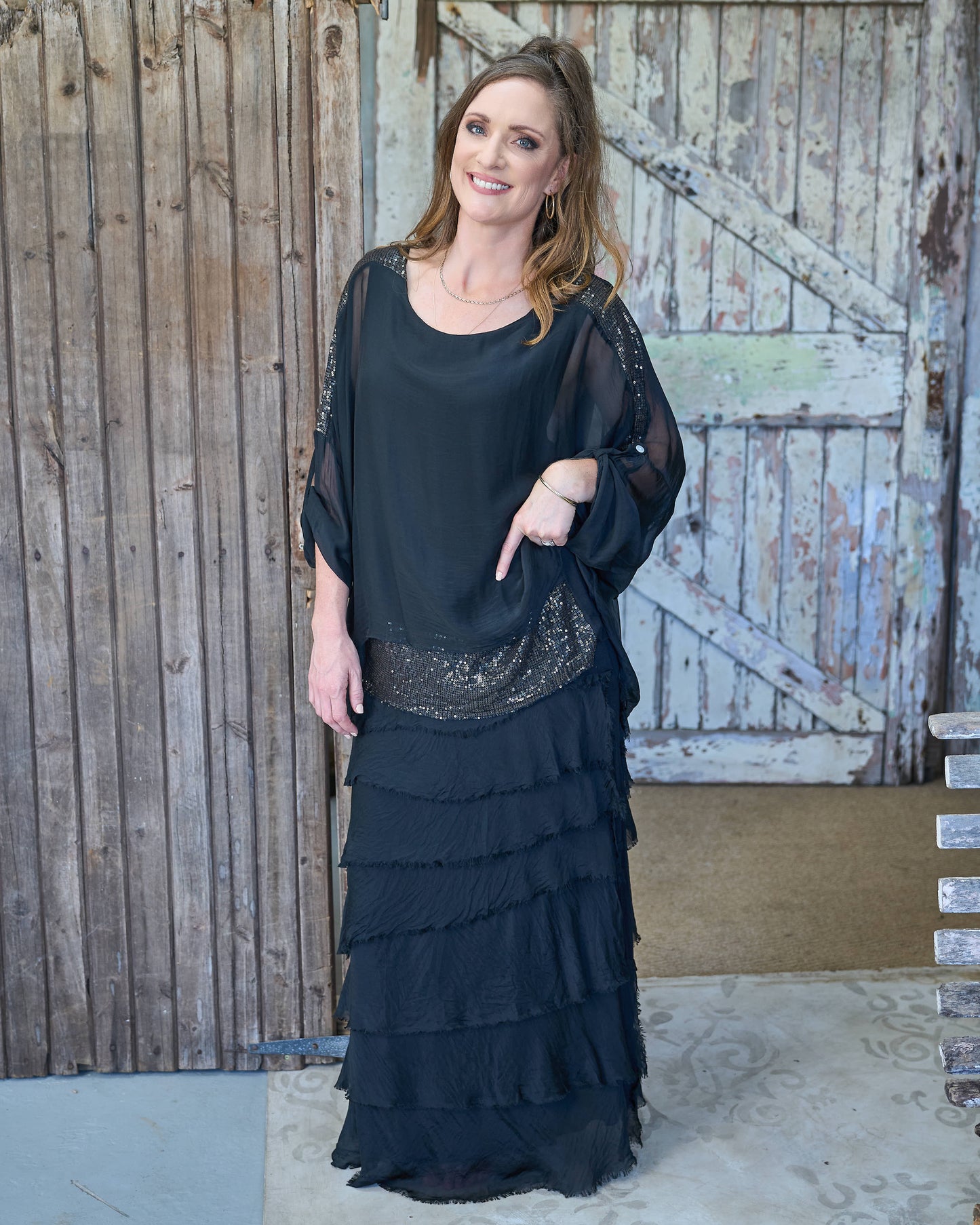 Luna Sequin Top | Black