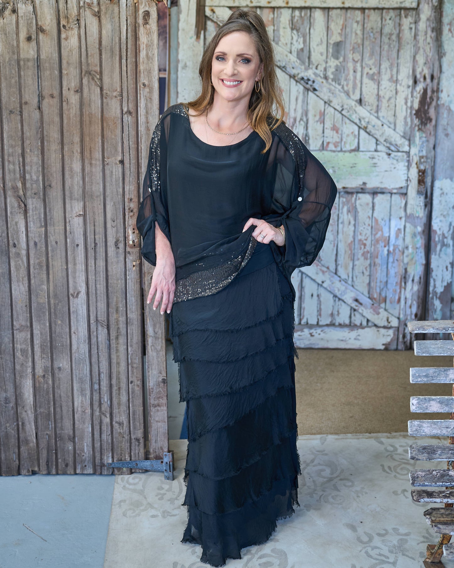 Luna Sequin Top | Black