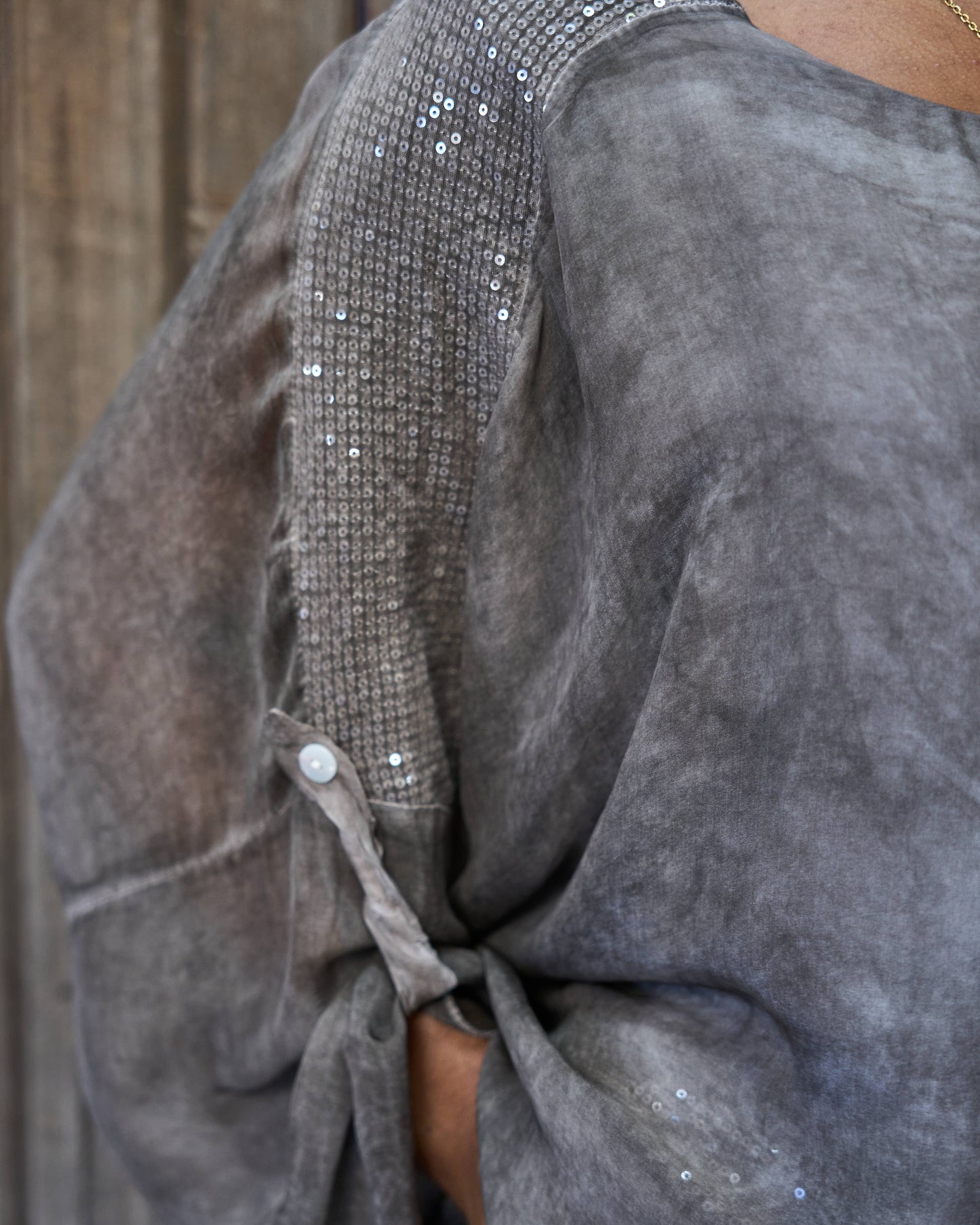 Luna Sequin Top | Cocoa Brown
