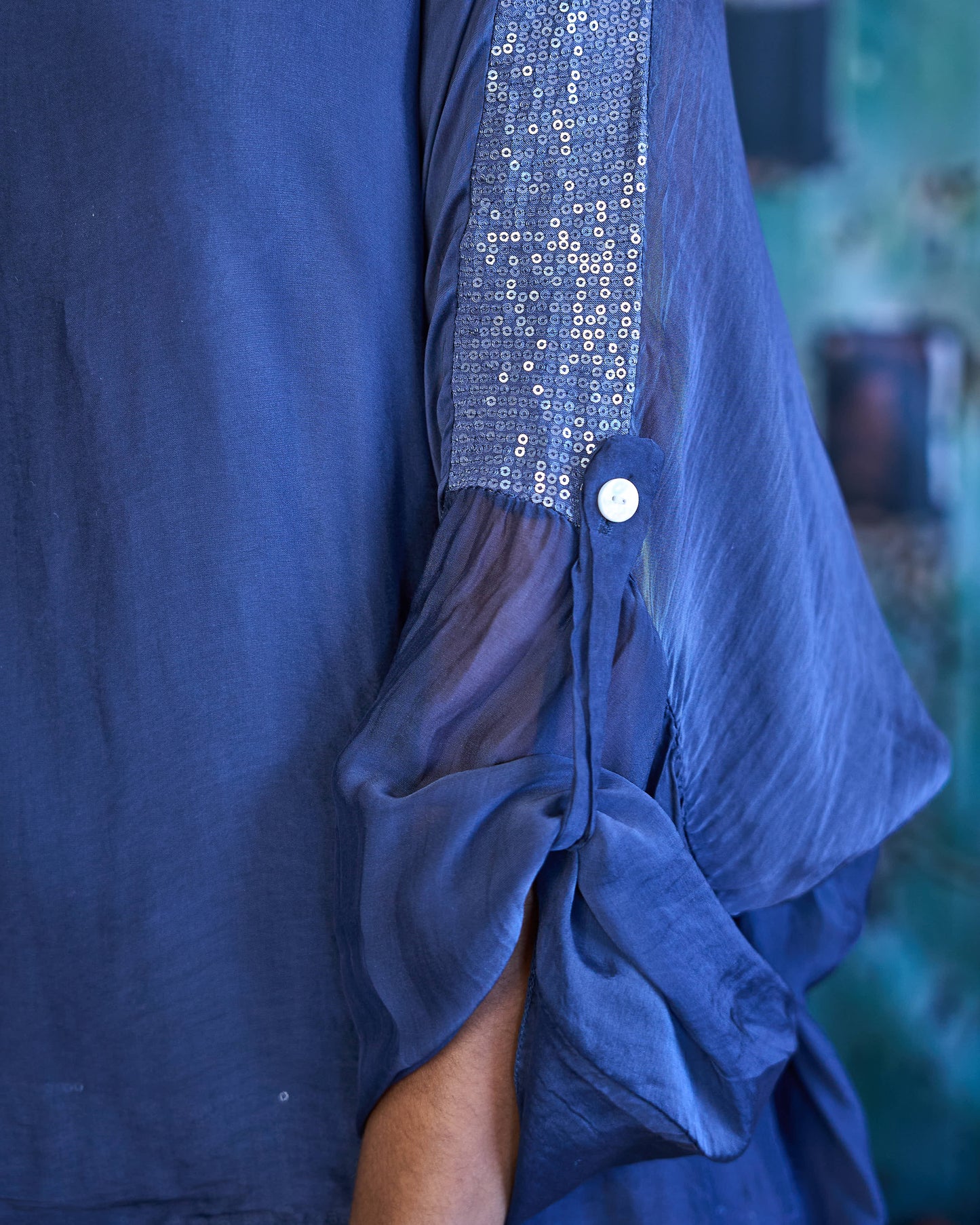 Luna Sequin Top | Navy