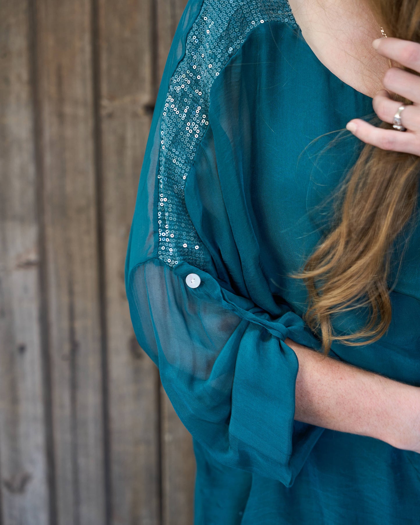 Luna Sequin Top | Teal