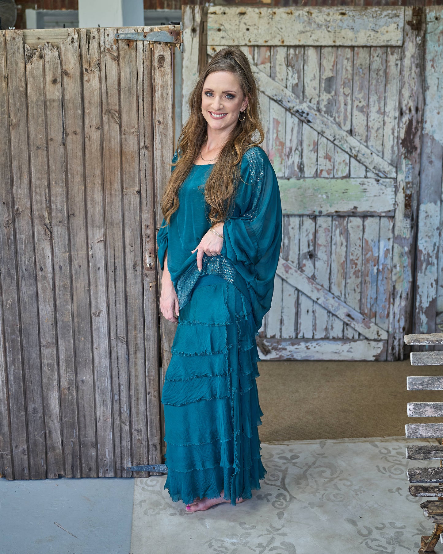 Luna Sequin Top | Teal