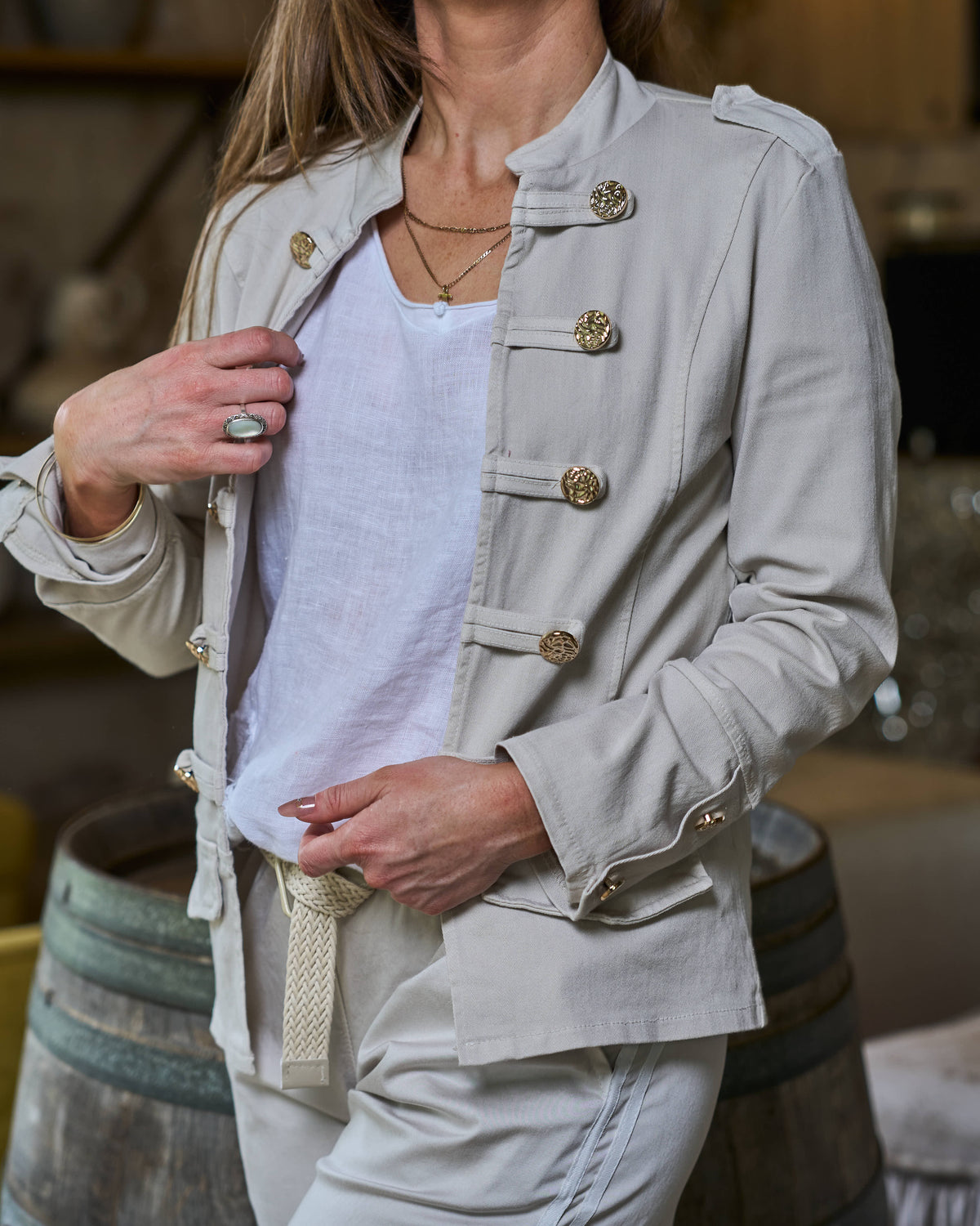 Midnight In Paris Jacket | Beige