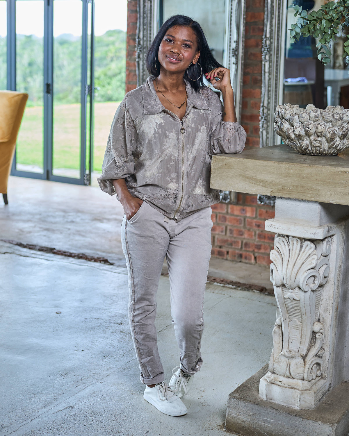 Monaco Lace Jacket | Taupe