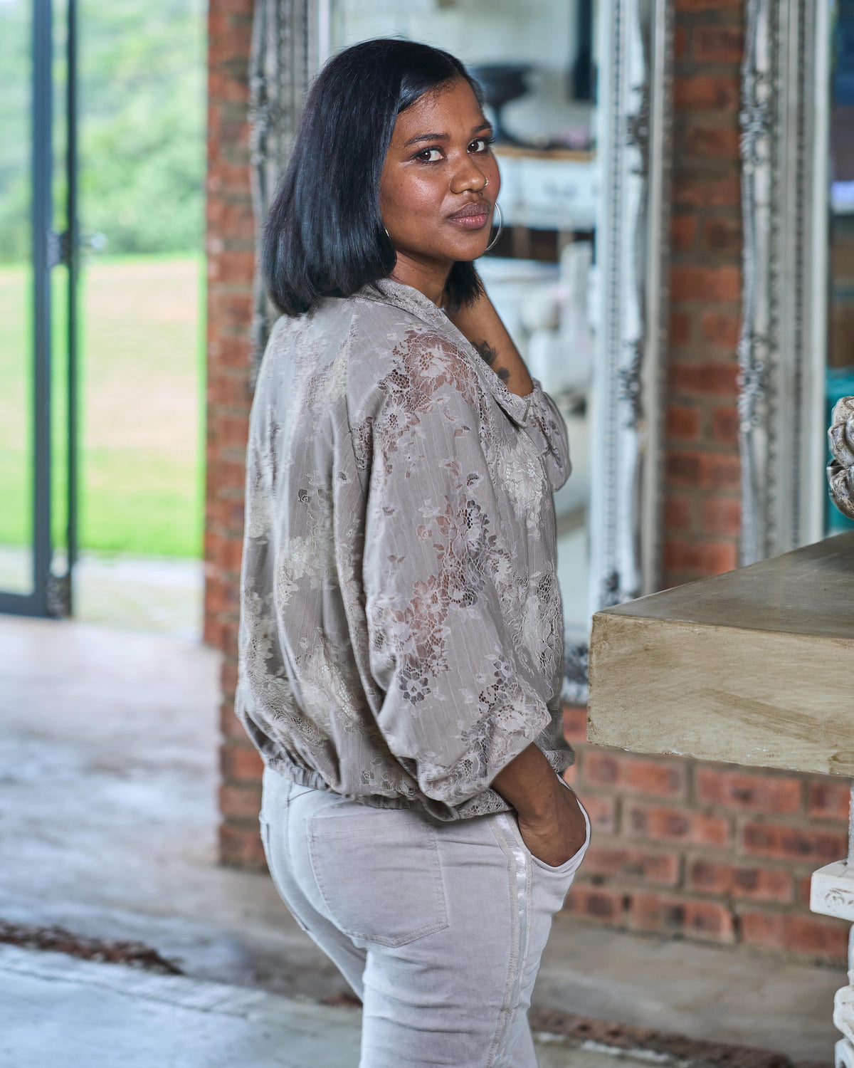 Monaco Lace Jacket | Taupe