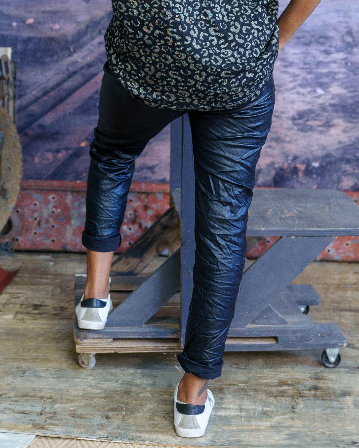 My Mistake Drawstring Pants | Shiny Black