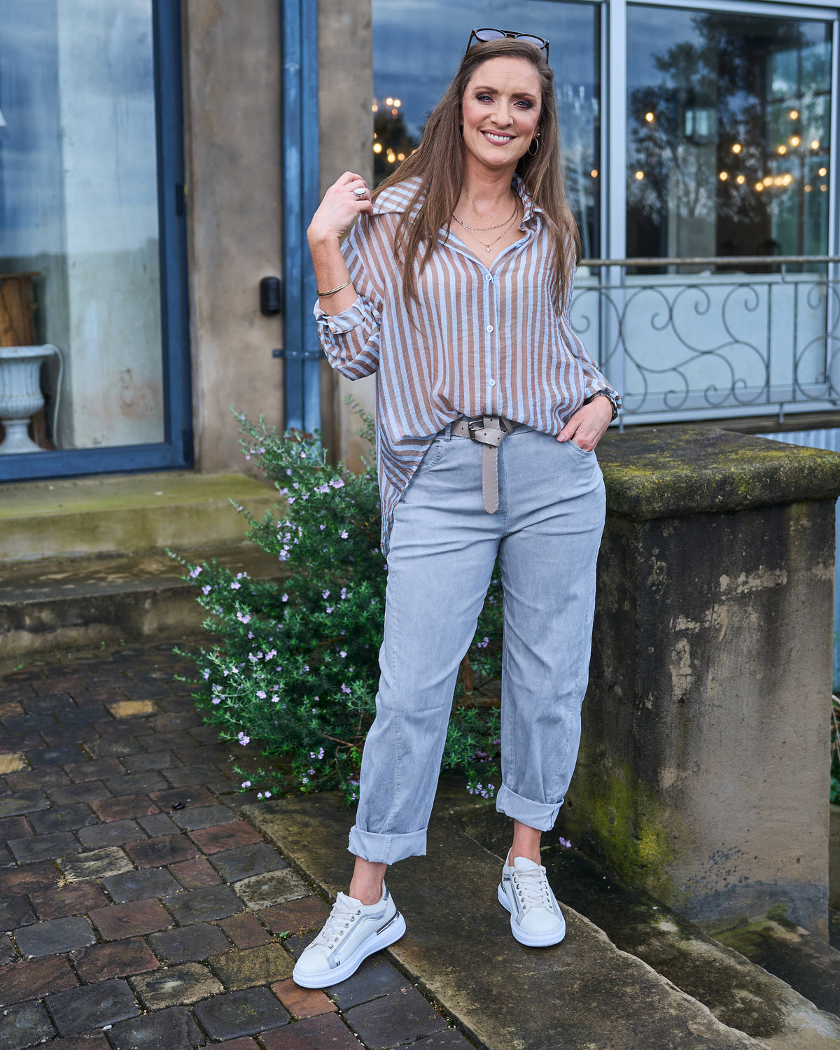 P.S I Love You Belted Pants | Grey