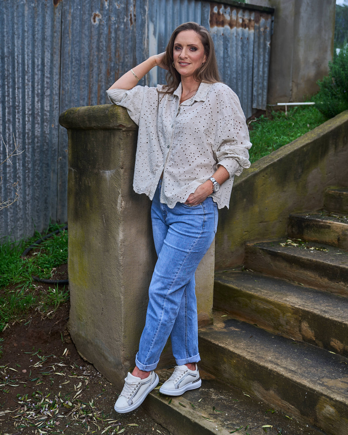 On My Way Anglaise Shirt | Beige