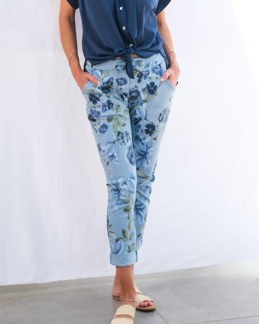 Petal Play Drawstring Pants | Blue