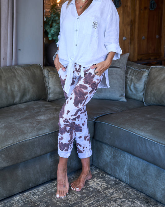 Rodeo Ready Drawstring Pants | White