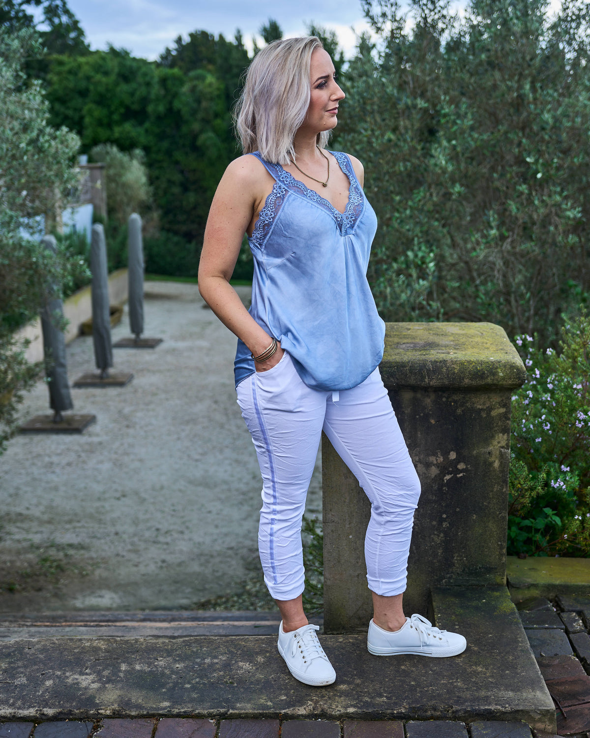 Portofino Lace Cami | Blue