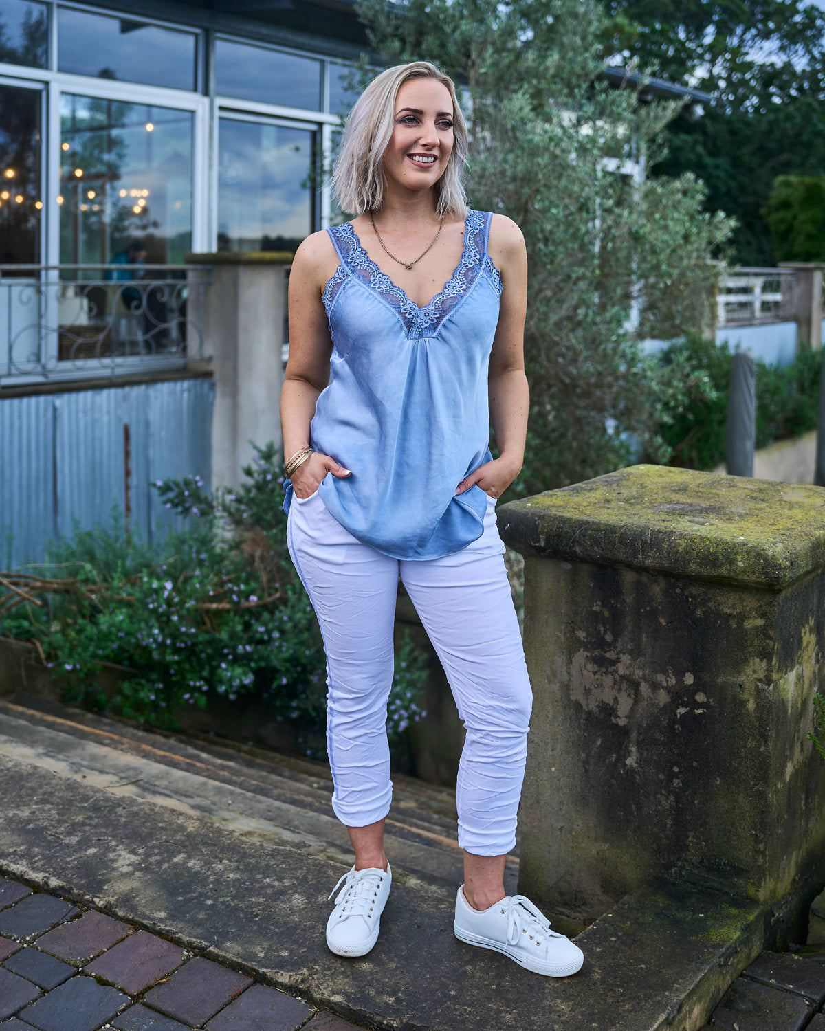 Portofino Lace Cami | Blue