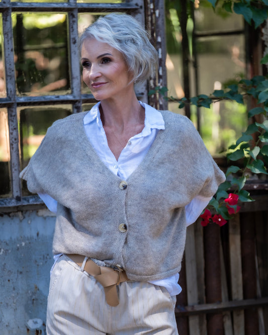 Pretty Button Knit | Stone
