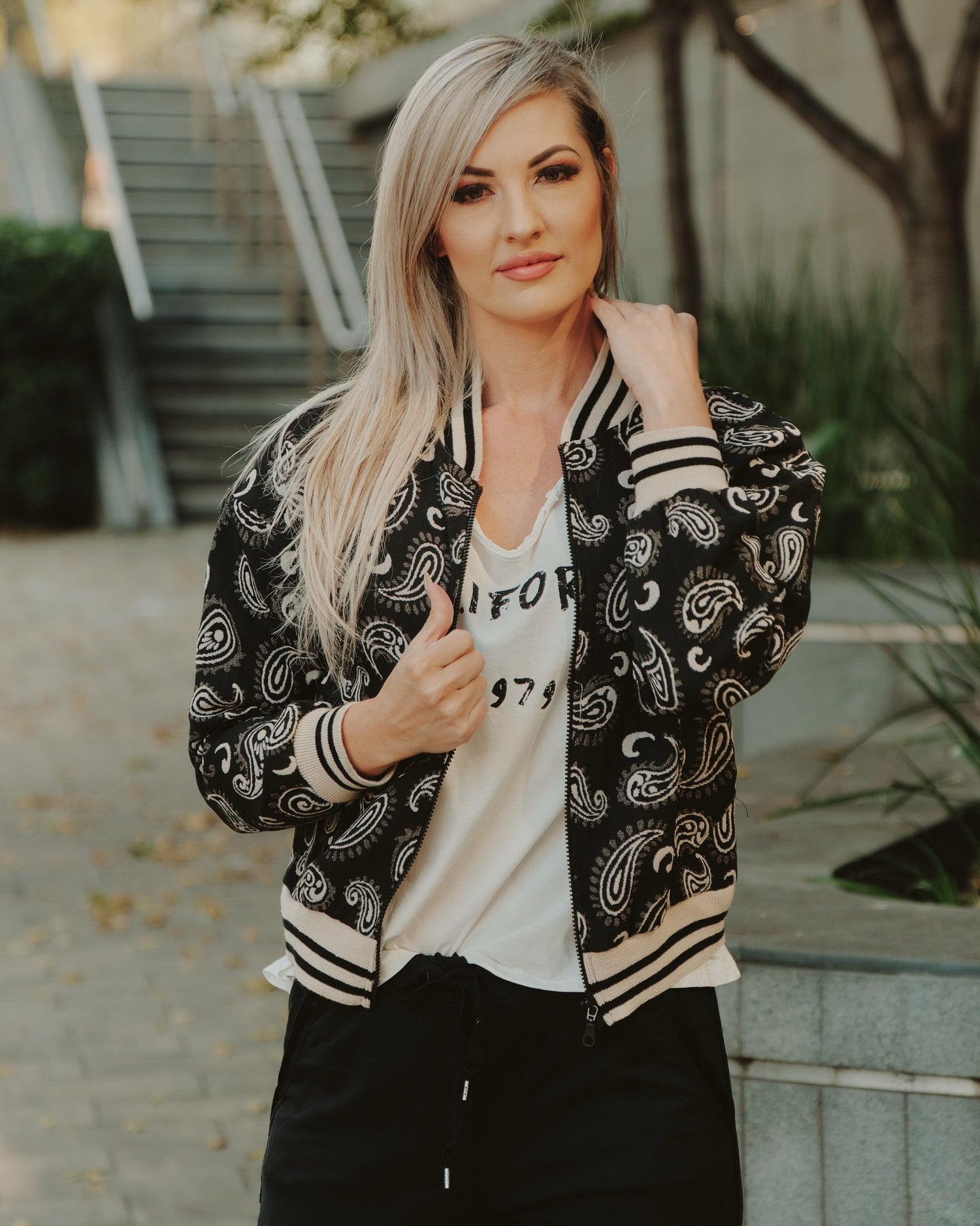 Pretty Paisley Bomber Jacket