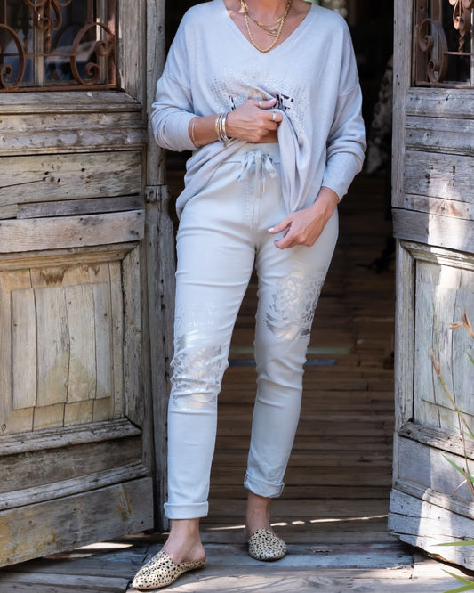 Pure Bliss Drawstring Pants | Light Grey
