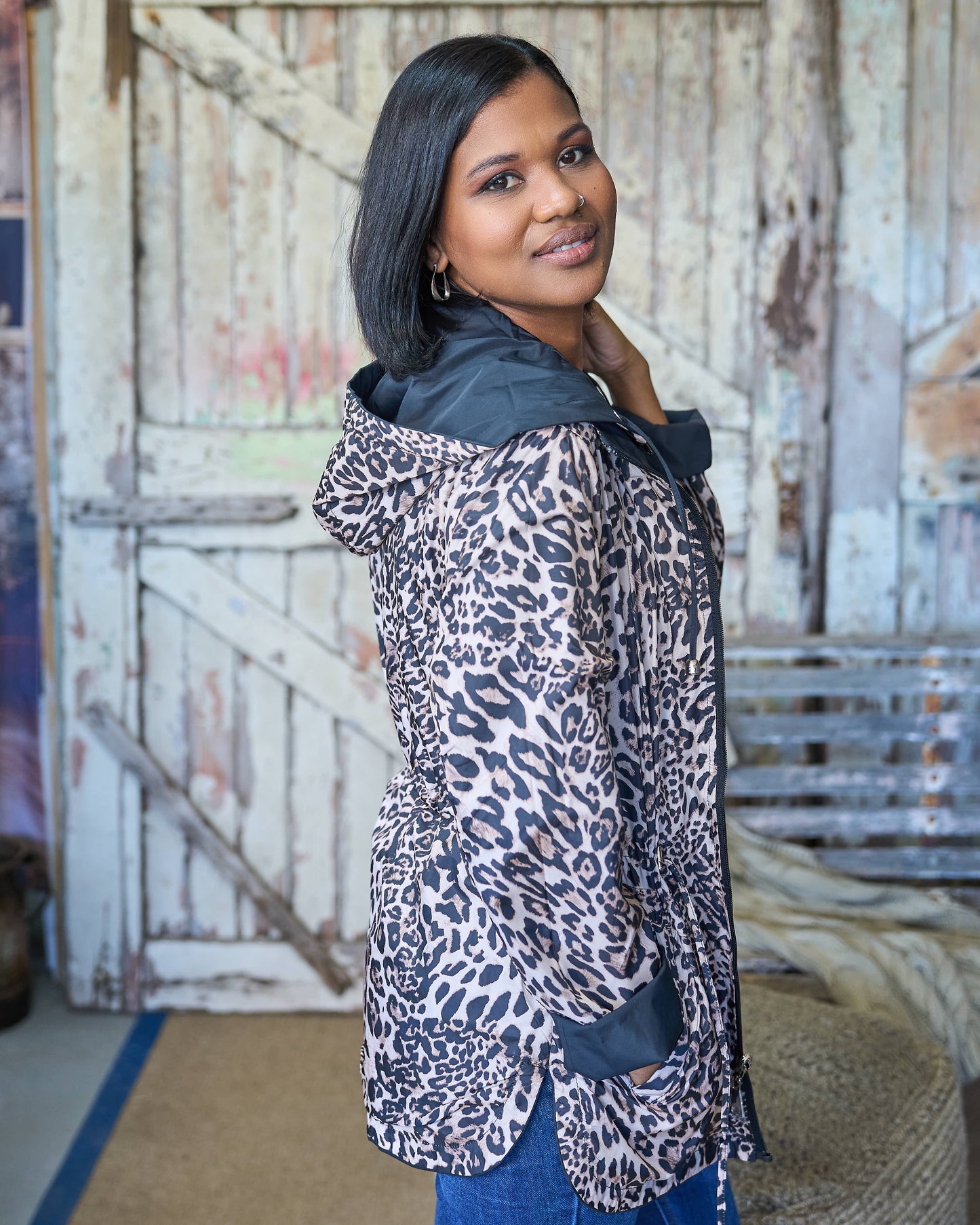 Reversible Animal Print Jacket | Black