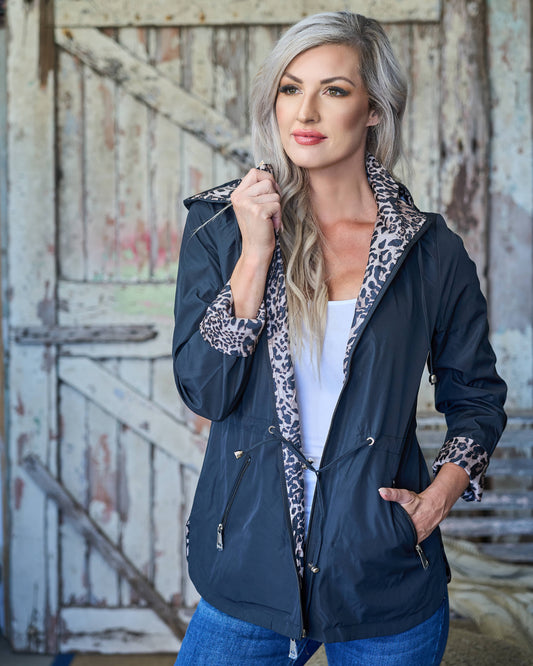 Reversible Animal Print Jacket | Black