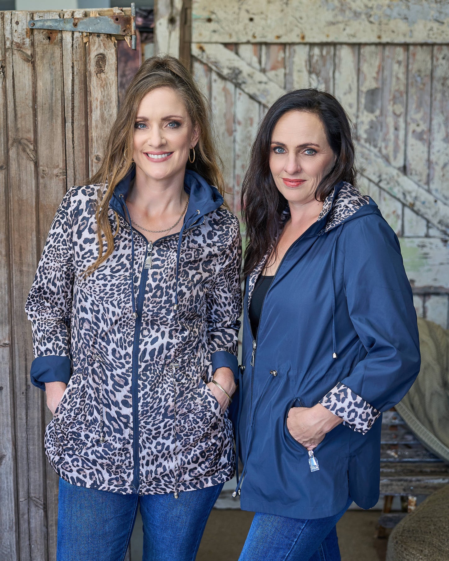 Reversible Animal Print Jacket | Navy