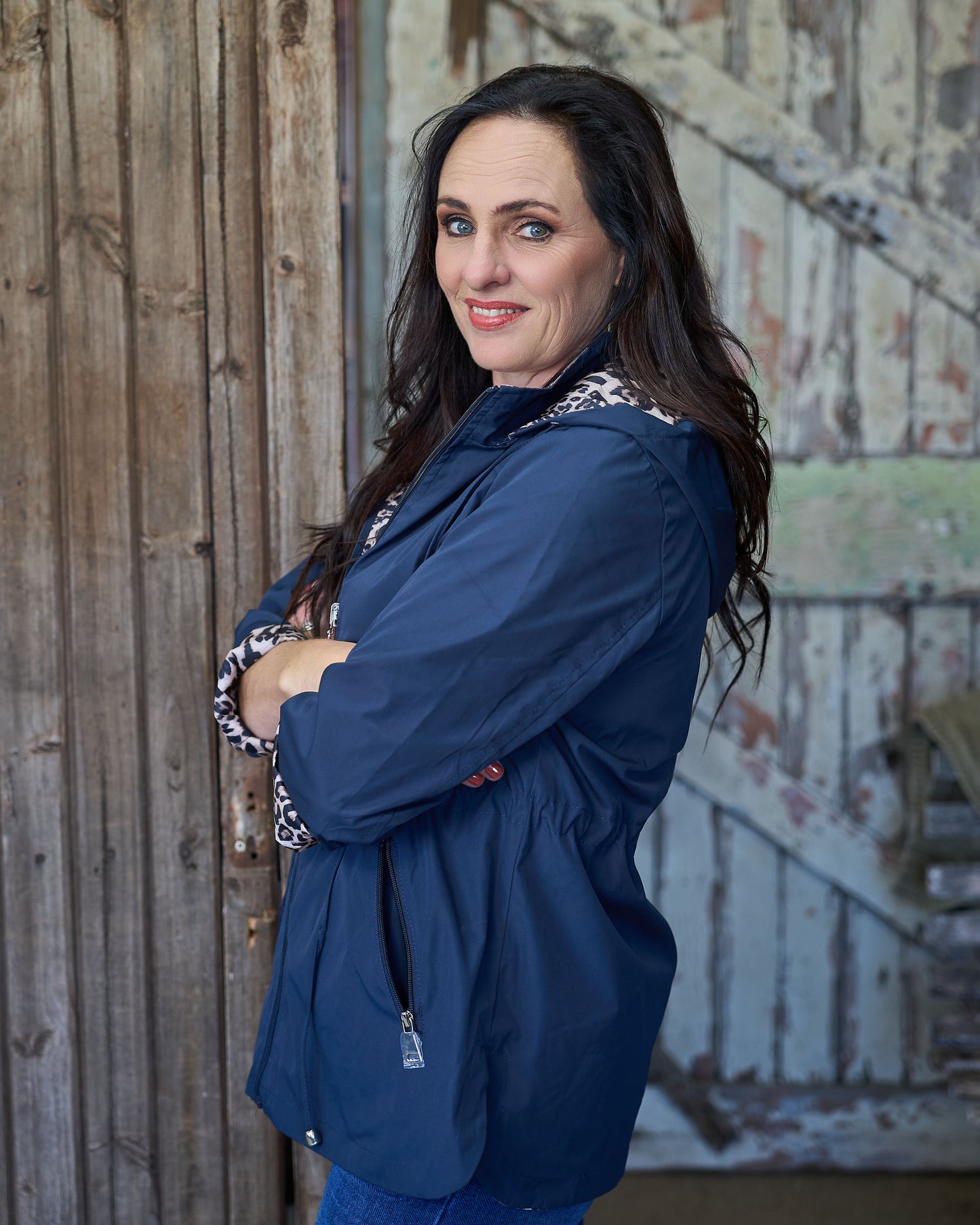 Reversible Animal Print Jacket | Navy