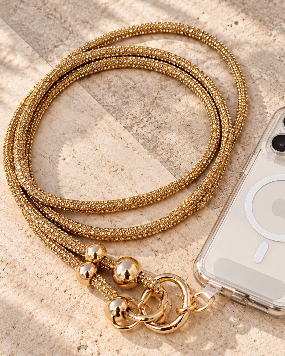 Rhinestone Crossbody Sling | Gold