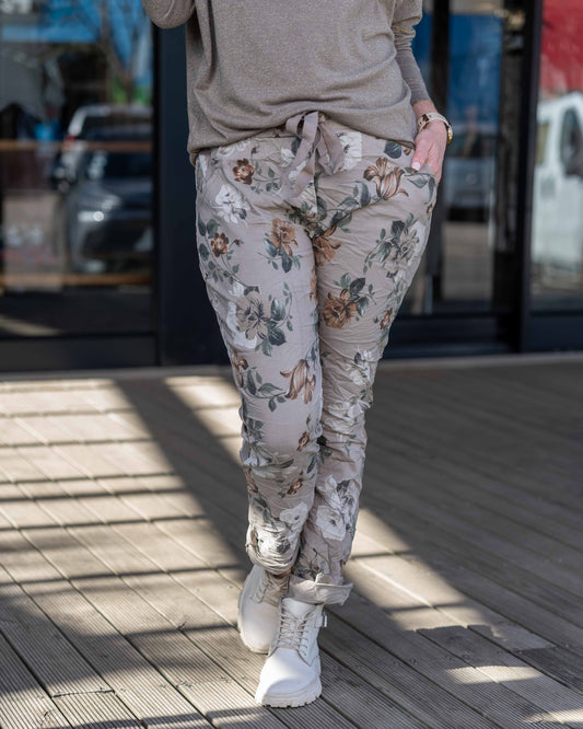 Sand & Petals Drawstring Pants | Taupe