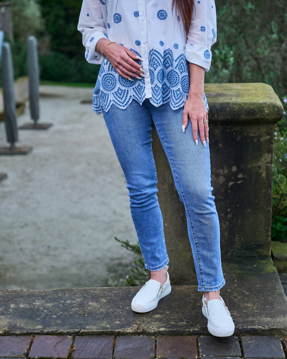 Santorini Lace Shirt | Blue