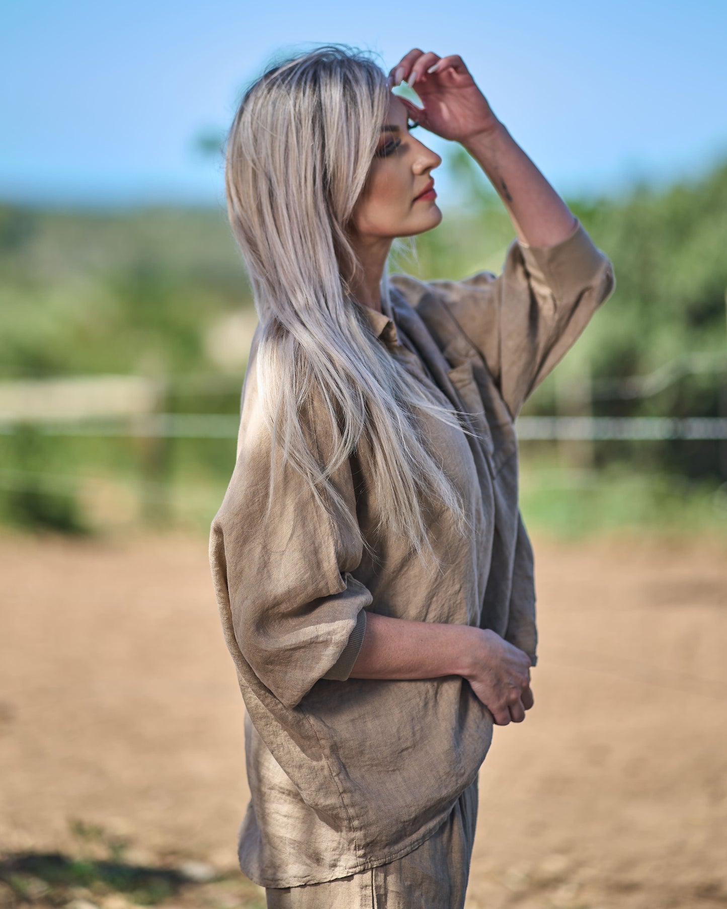 Savannah Linen Top | Camel