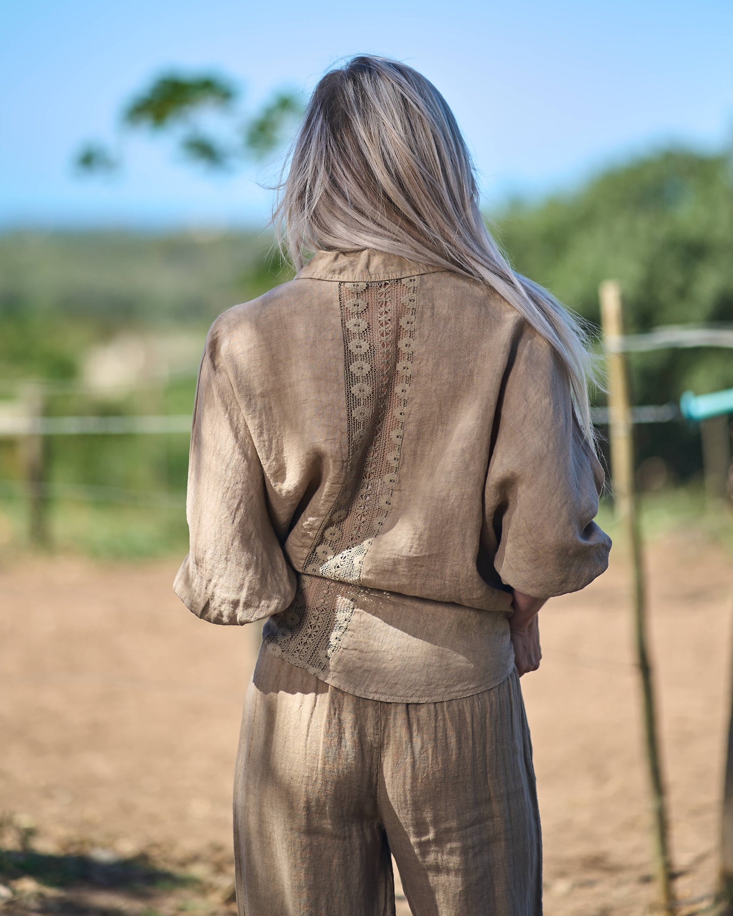 Savannah Linen Top | Camel