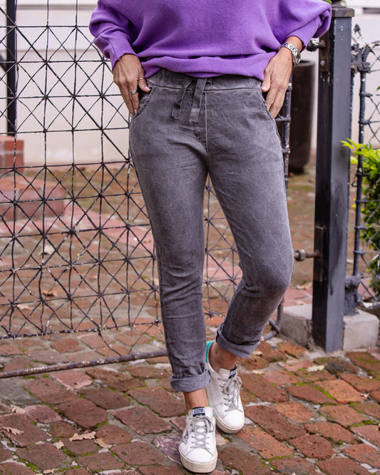 Senorita Drawstring Pants | Grey