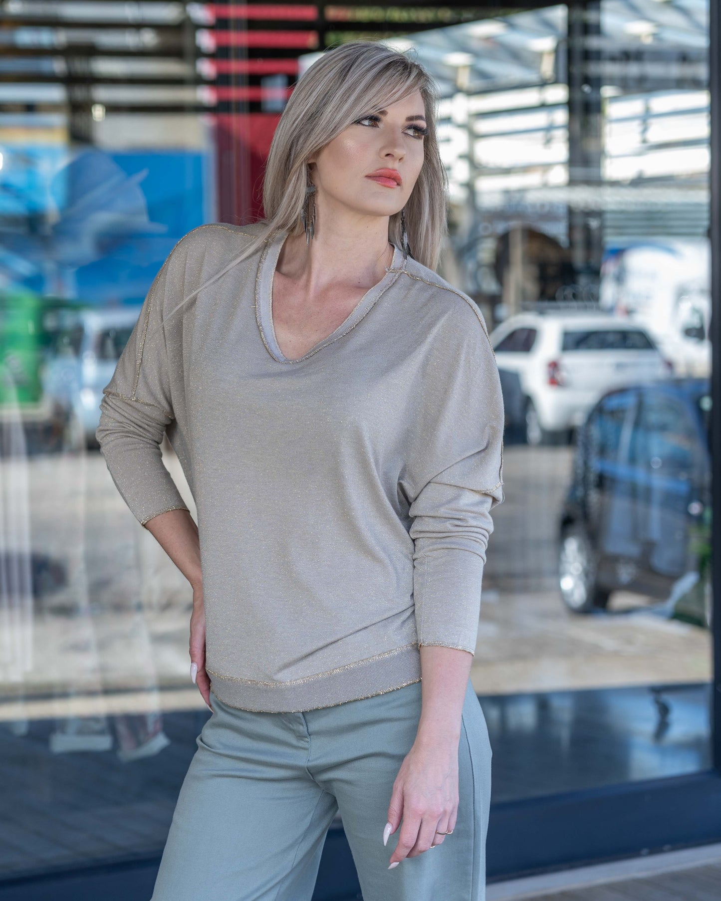 Shine On Me Knit | Beige
