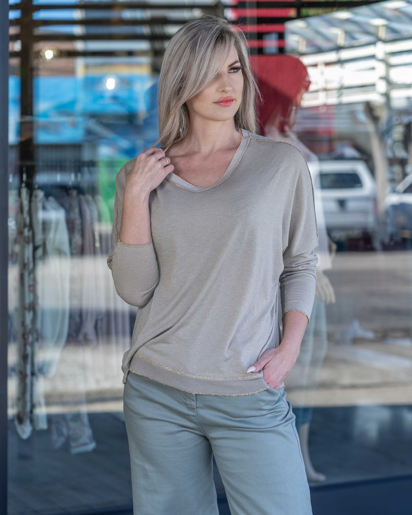 Shine On Me Knit | Beige