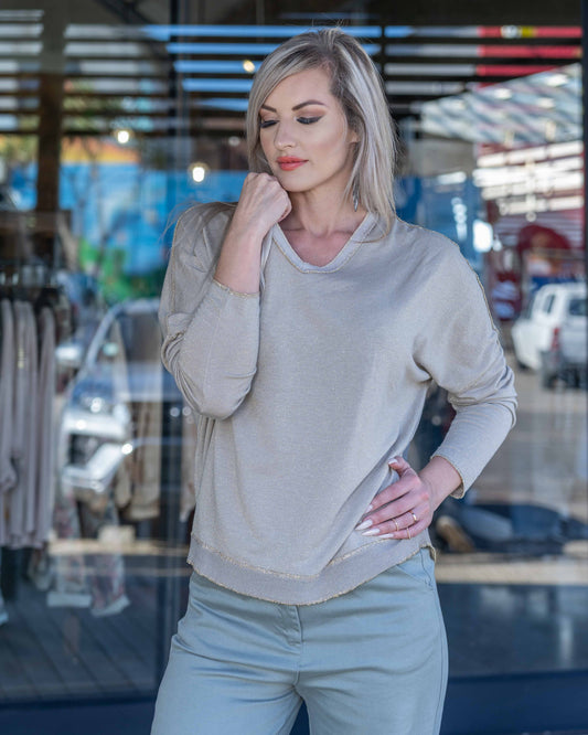 Shine On Me Knit | Beige