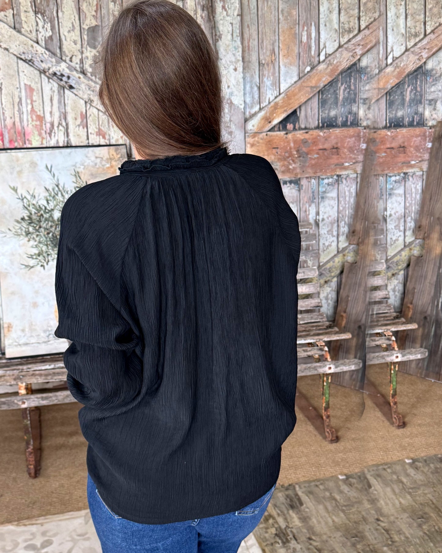 Sienna Frill Top | Black