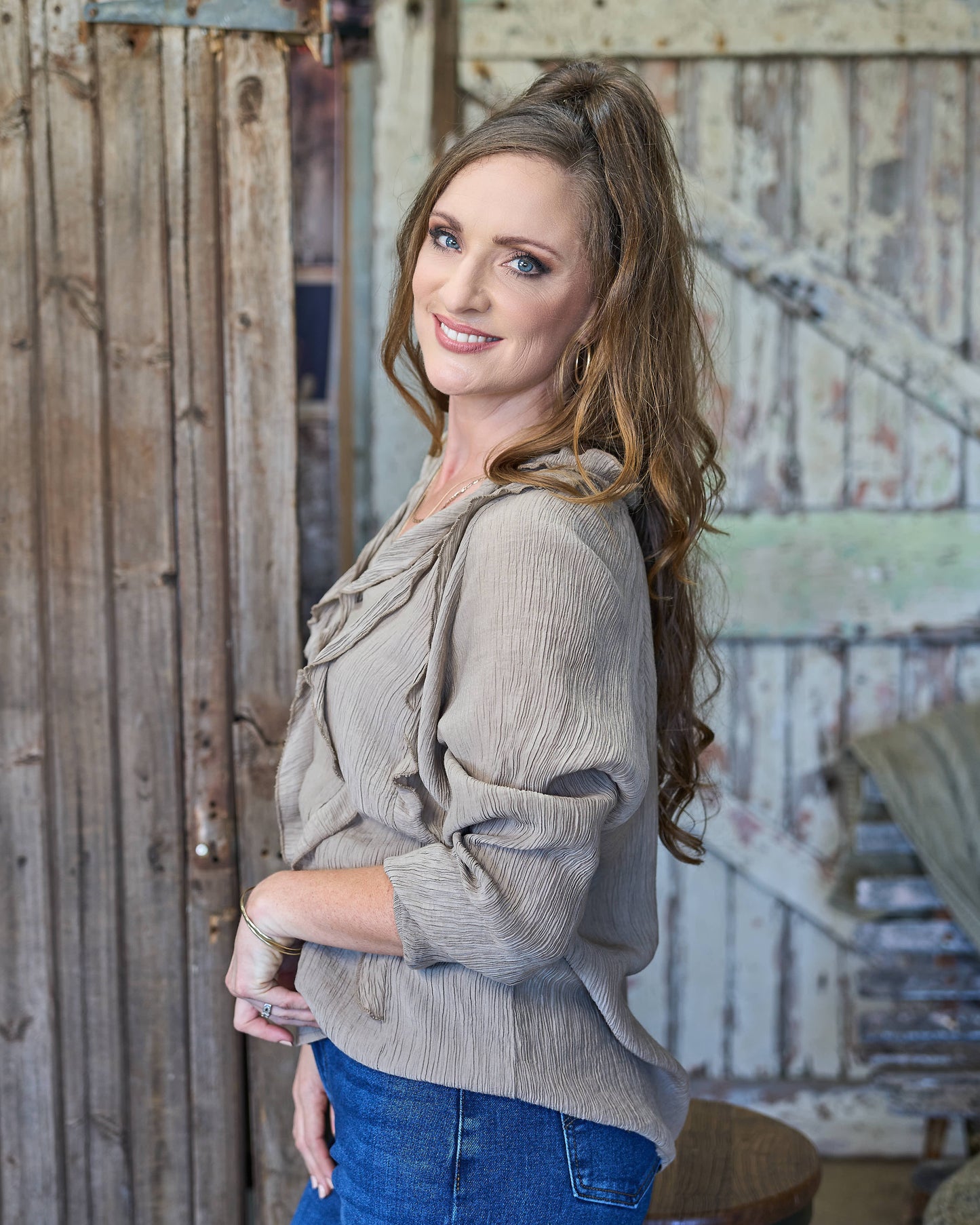 Sienna Frill Top | Gold