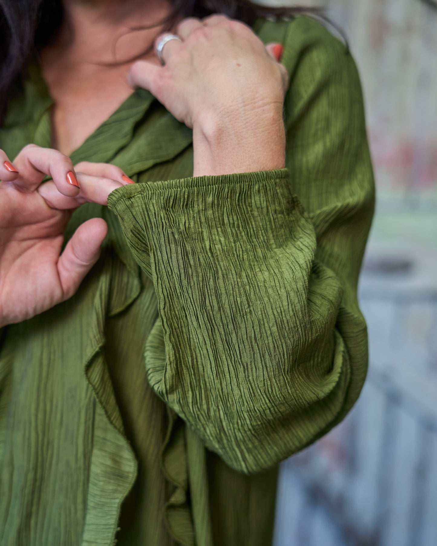 Sienna Frill Top | Pistachio