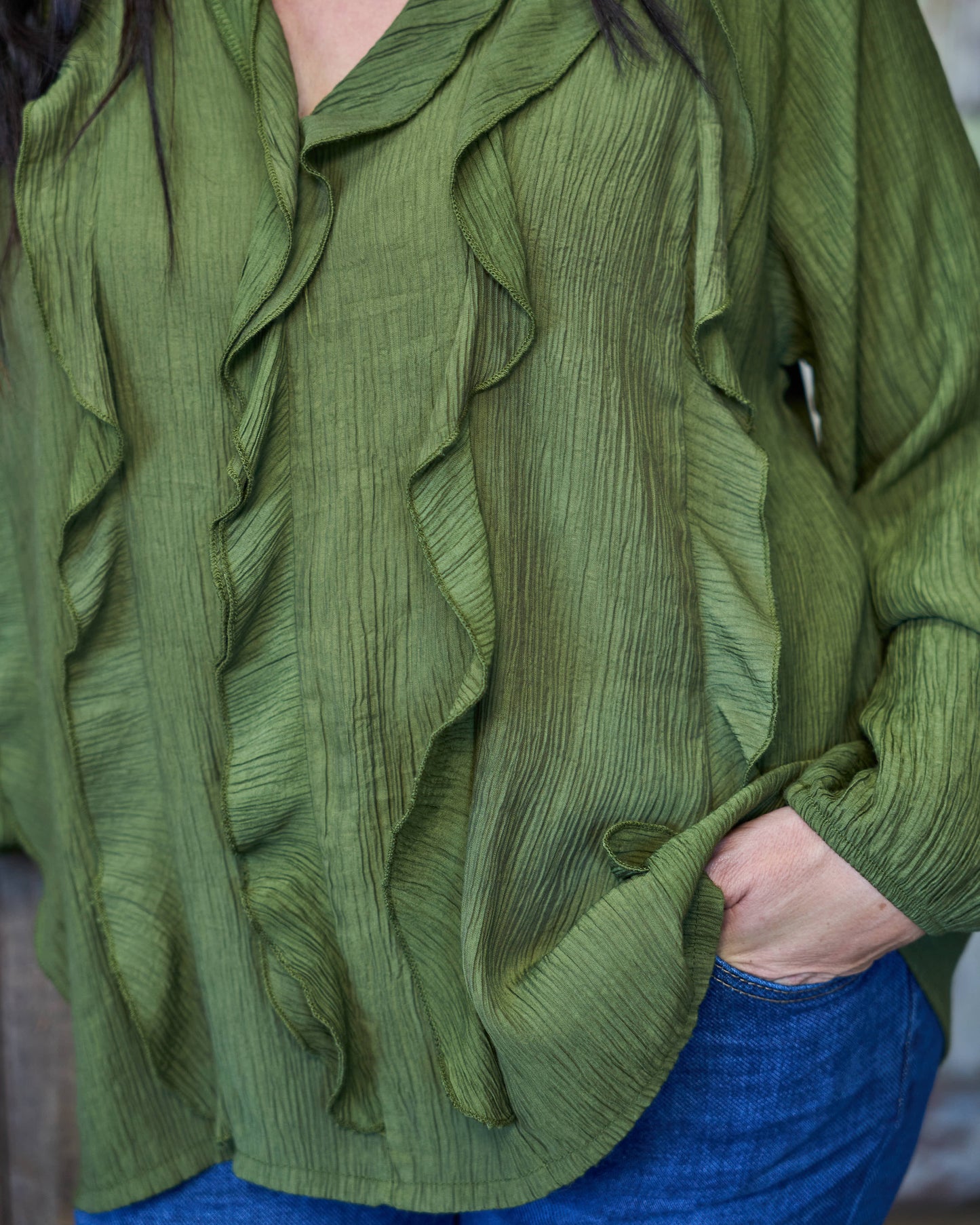 Sienna Frill Top | Pistachio
