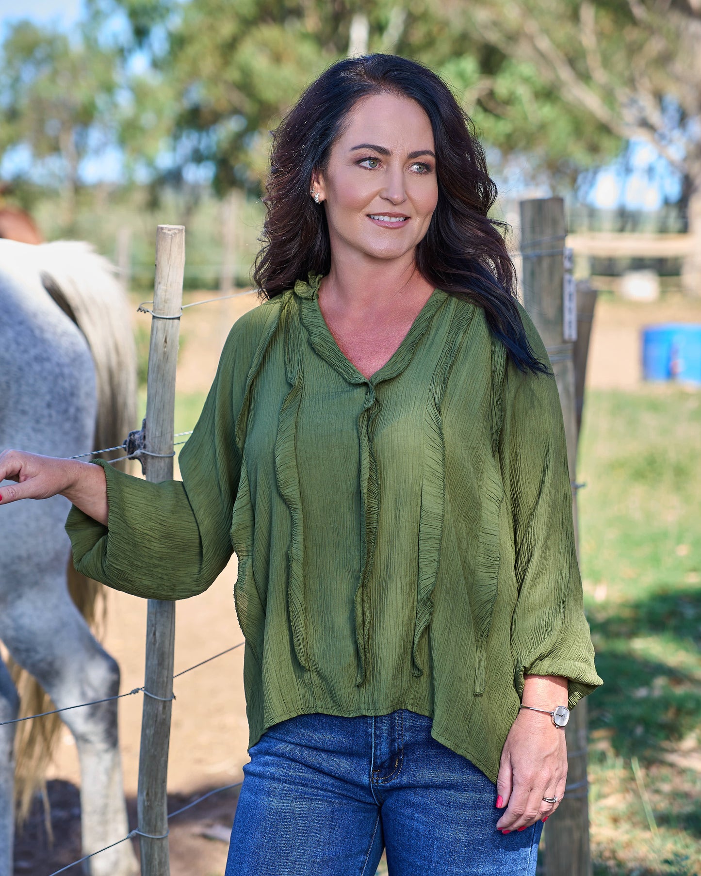 Sienna Frill Top | Pistachio