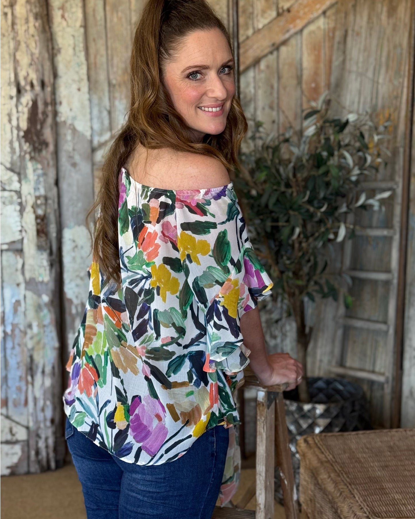 Simi Tie-Up Top | Floral Bouquet