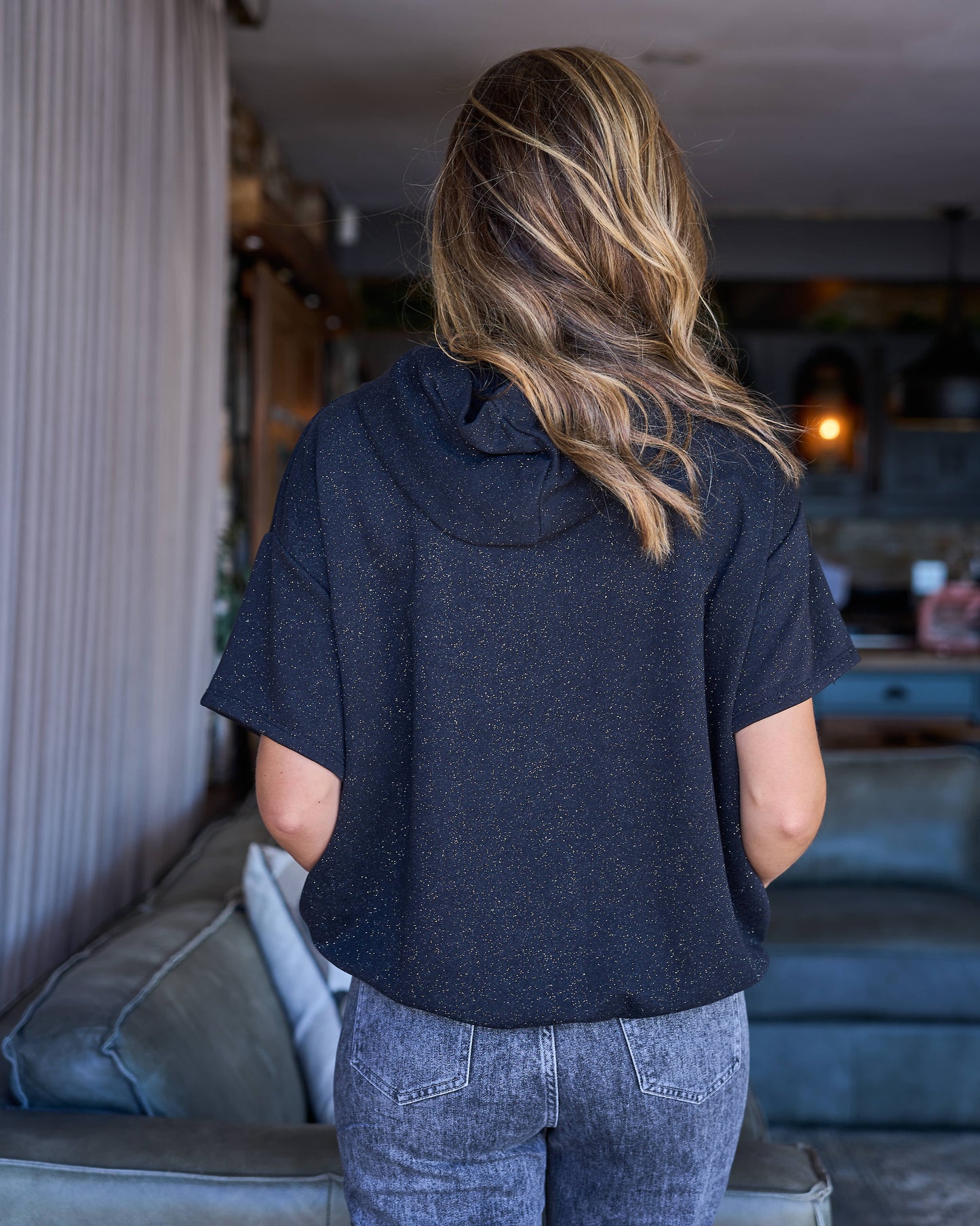 Slip Into Sparkle Top | Black