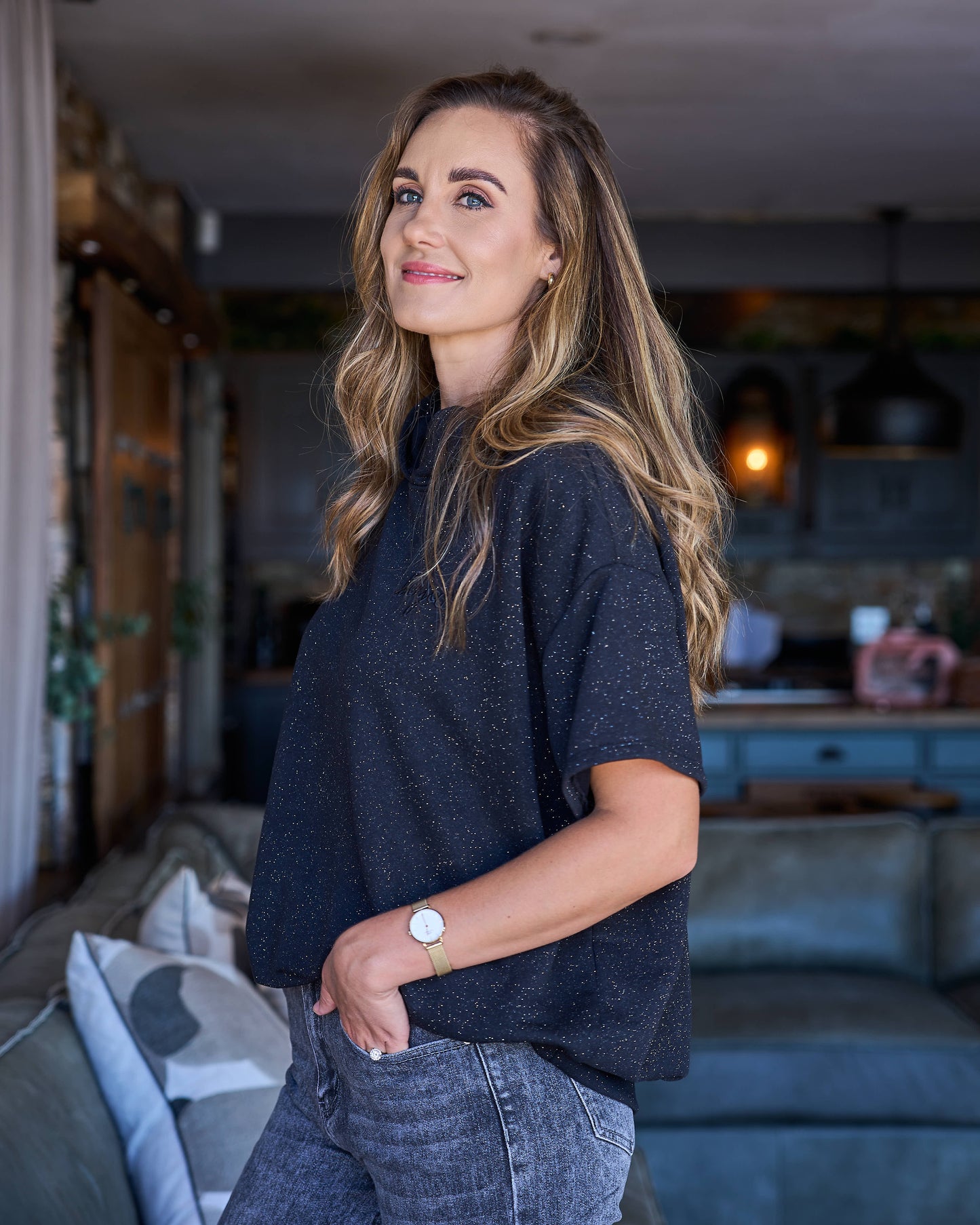 Slip Into Sparkle Top | Black