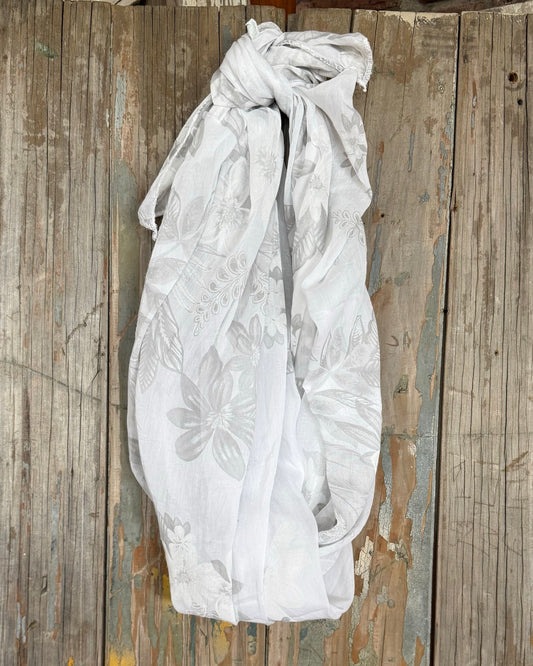 Soft Whispers Scarf | White