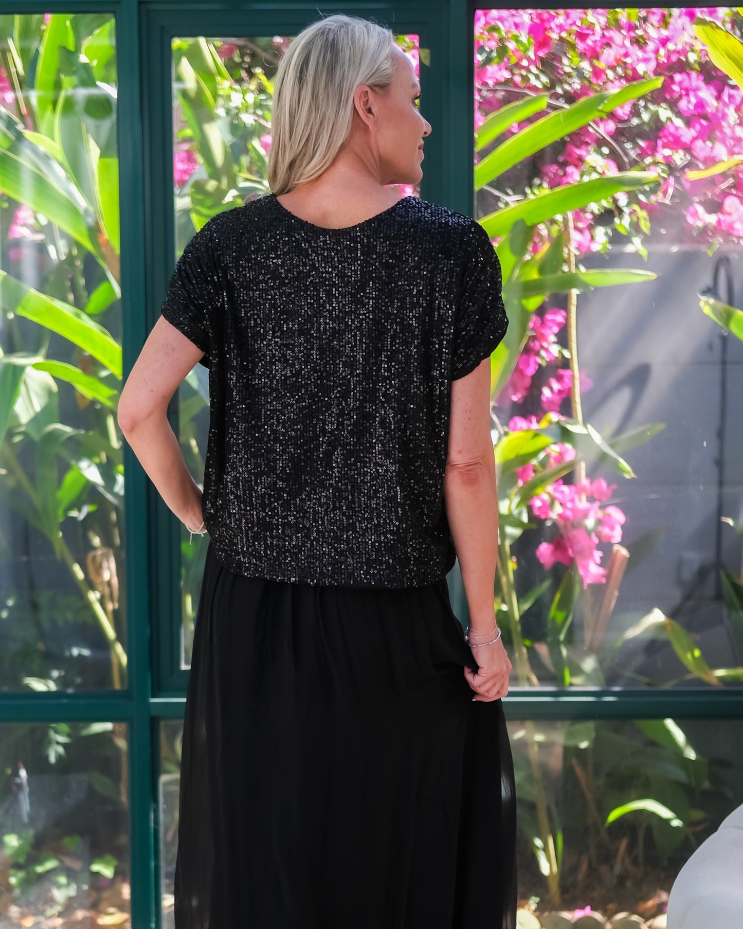 Starlet Sparkle Top | Black