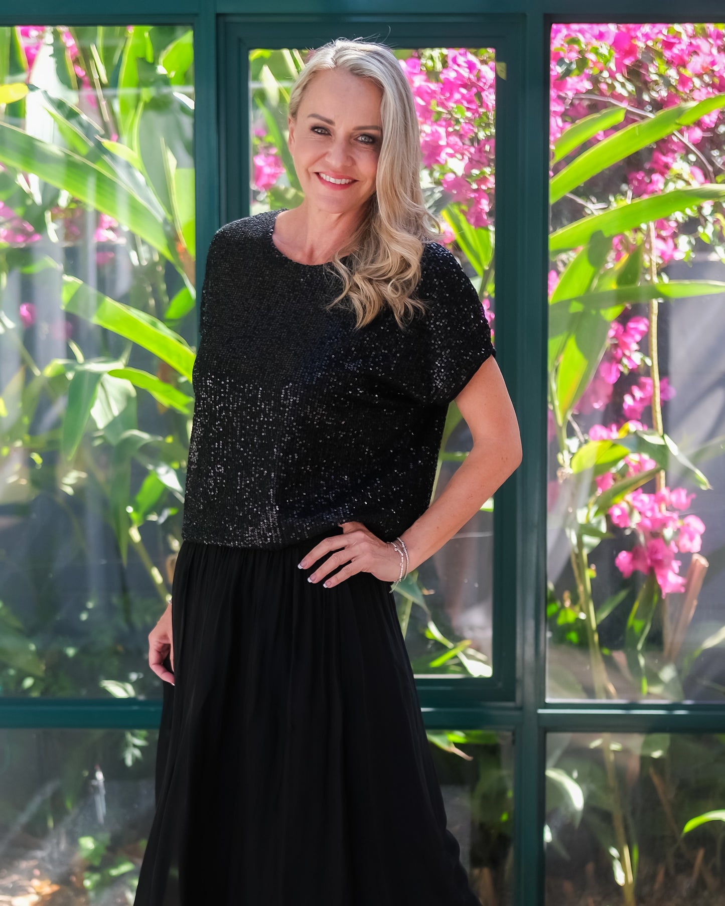 Starlet Sparkle Top | Black