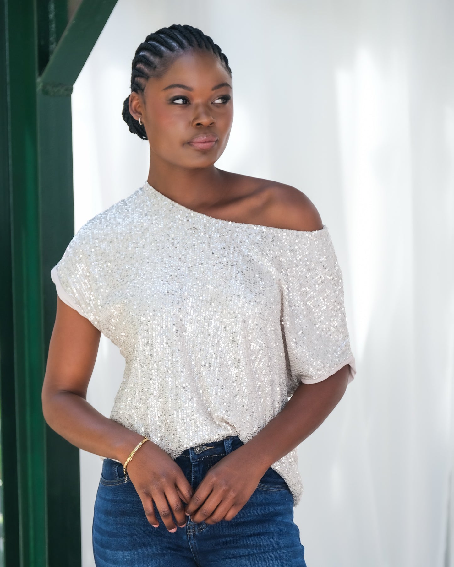 Starlet Sparkle Top | Champagne