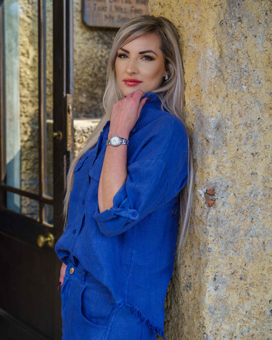 Starlight Linen Shirt | Blue