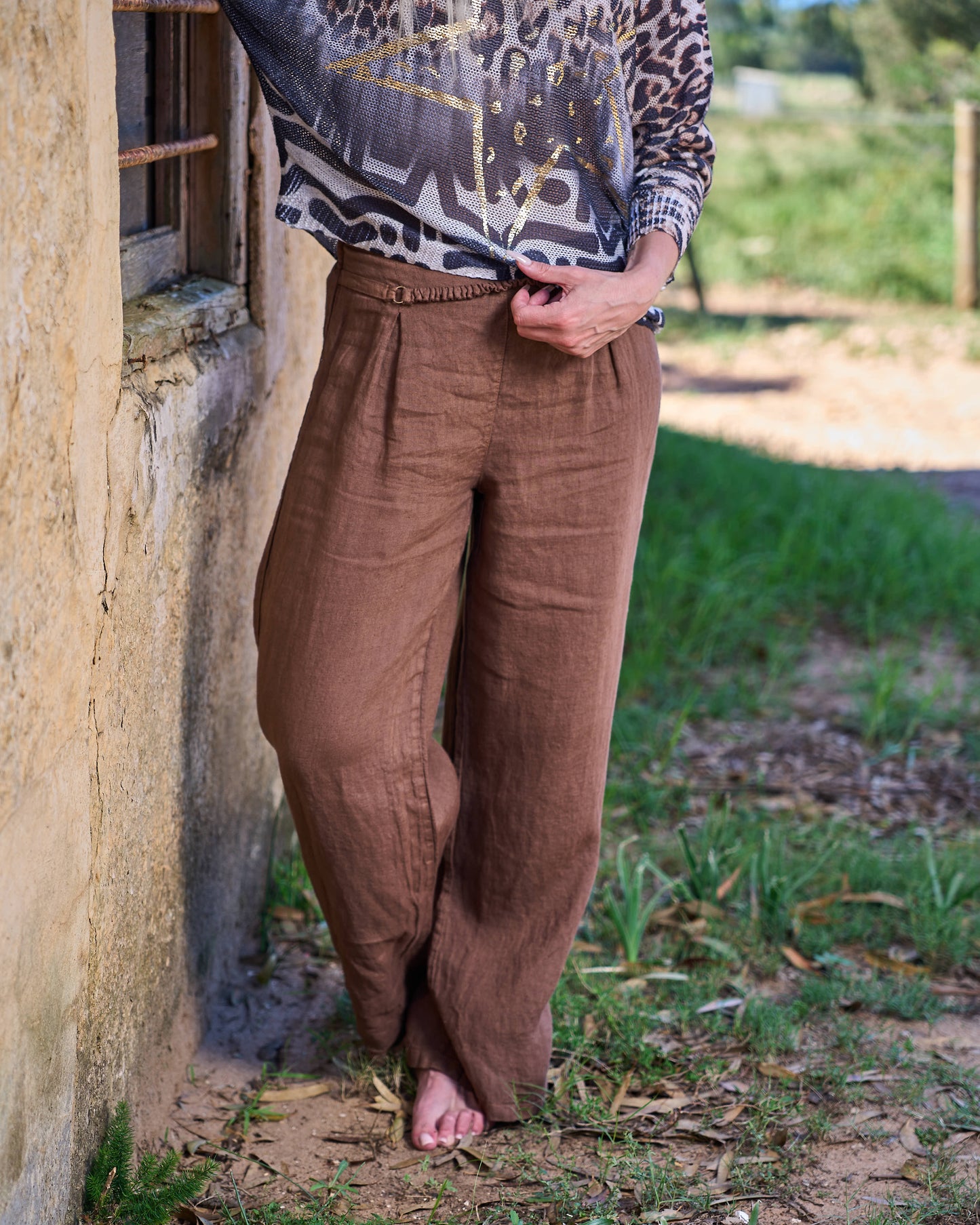 Step By Step Linen Pants | Chocolate