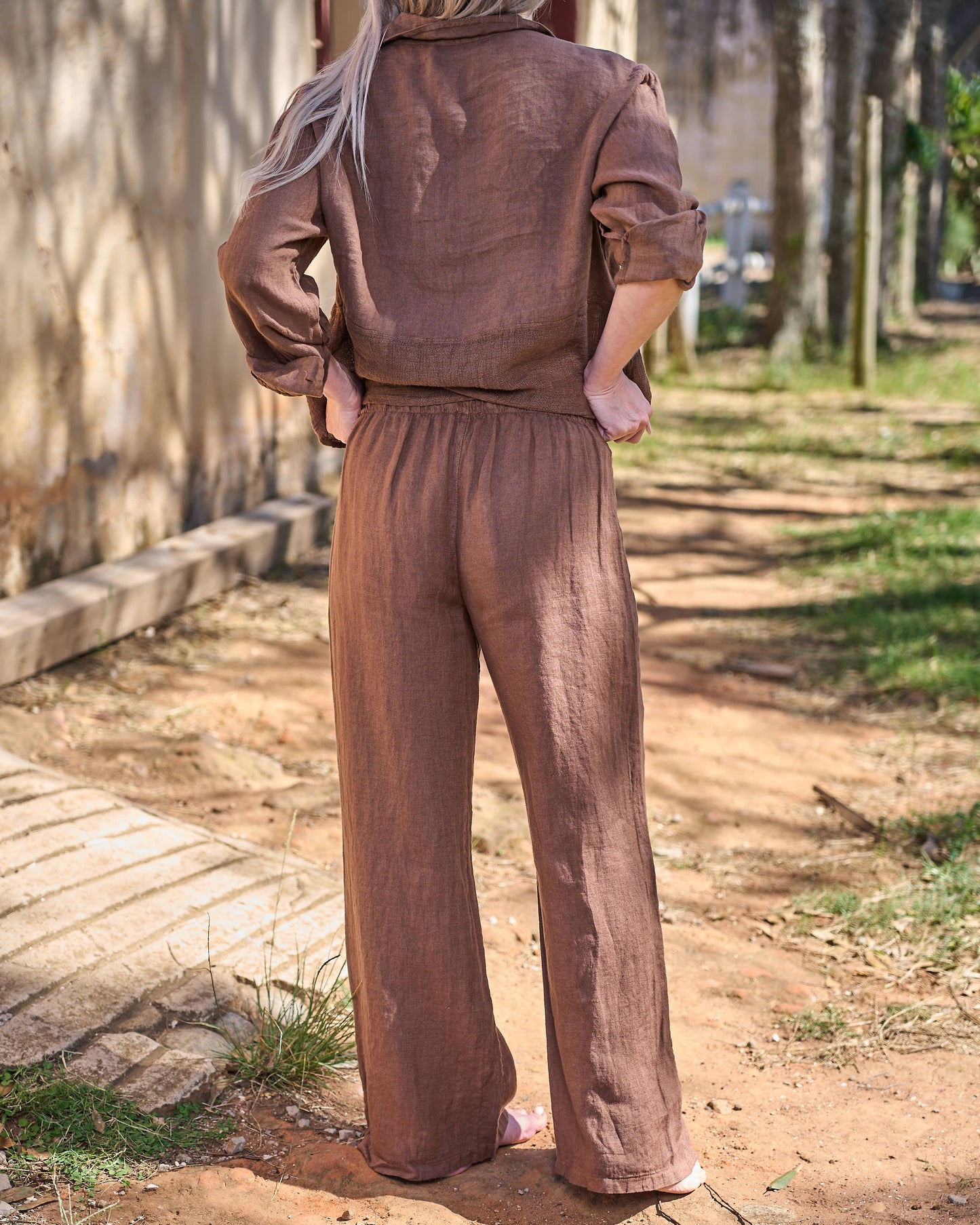 Step By Step Linen Pants | Chocolate