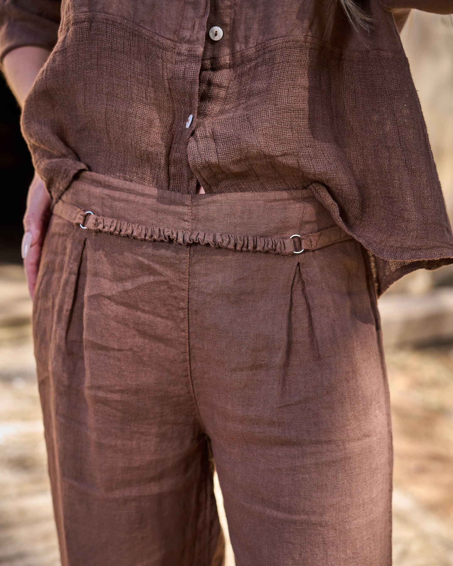 Step By Step Linen Pants | Chocolate